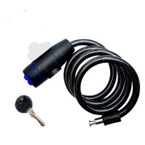 Black Coiled Bike Lock Anti Theft with Key